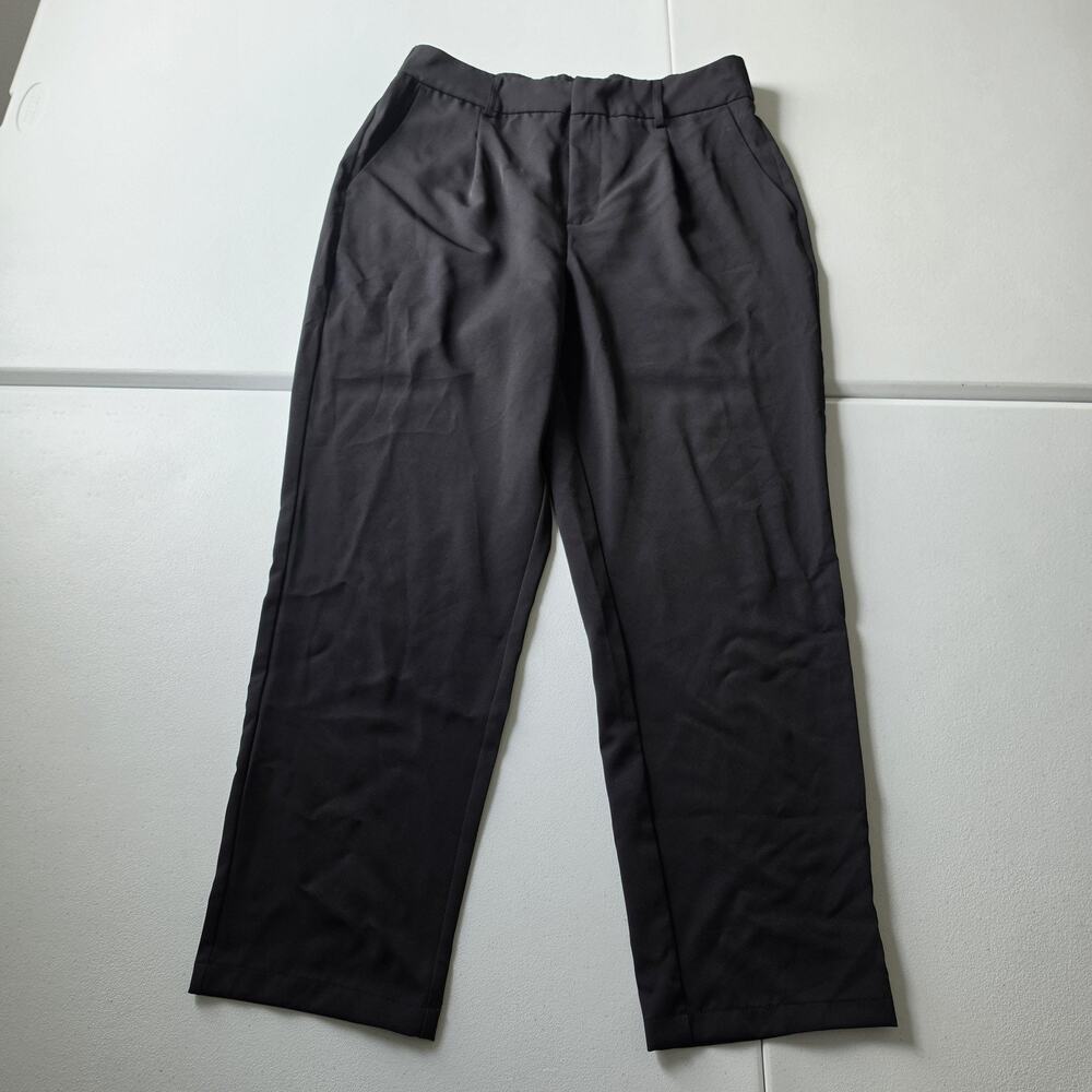 Halara Dress Pants Womens L Black Straight Leg Elastic Waist Work Office